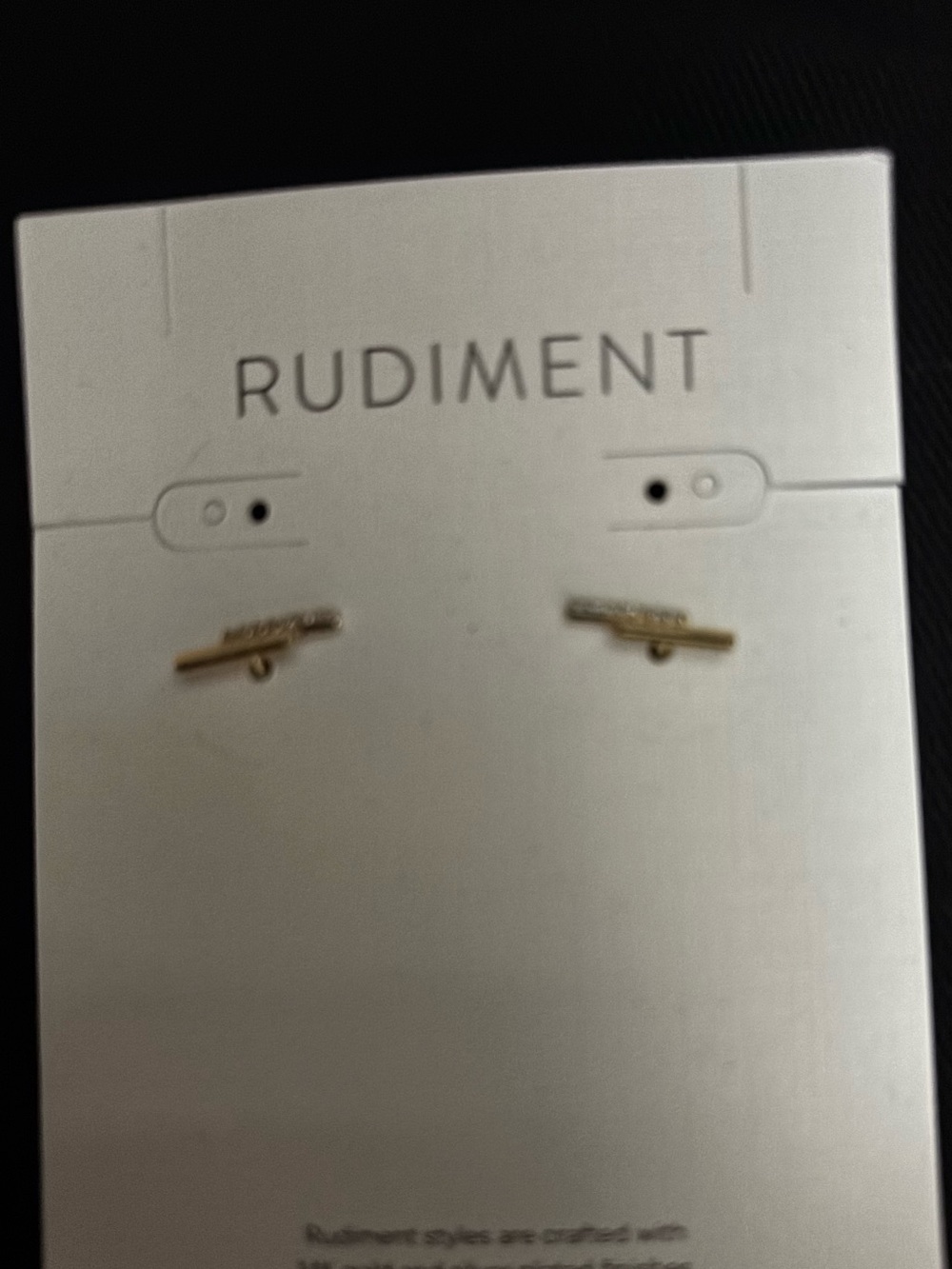 Gold Horizontal Bar Stud Earrings